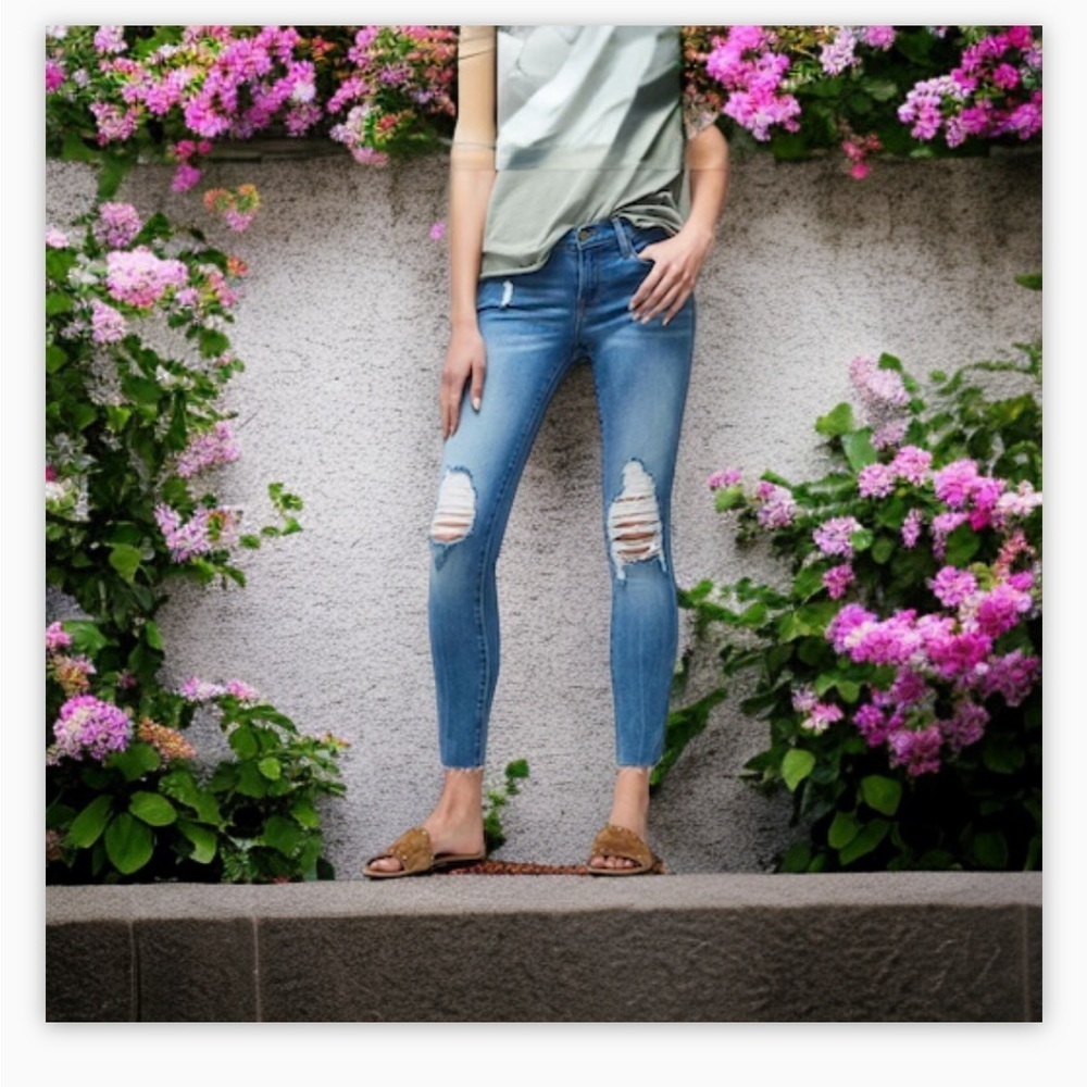 Frame Denim Le Skinny De Jeanne Skinny Crop Jean - Sz29 EUC-Distressed raw hem☀️ - Picture 3 of 16